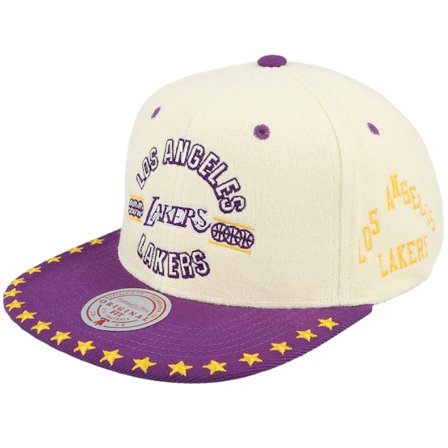 Mitchell & Ness - NBA White snapback Czapka Z Daszkiem - Los Angeles Lakers Dune Royal Off White/Blue Snapback @ Hatstore