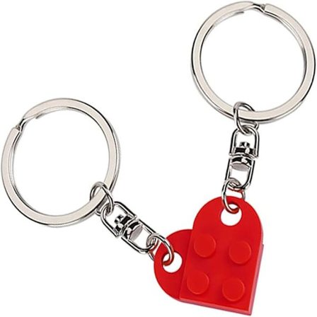 1 sæt Teglsten Hjerte Nøglering til Par Kæreste Kæreste Bedste Ven, Søde Teglsten Matchende Nøgleringe Sæt til Mand Hustru