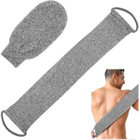 PCS Kuoriva vartalokinnas, suihkuselkäharja, kuoriva selänpesunauha luonnollisista bambukuiduista pehmeälle ja virkistyneelle iholle, suihkuvaruste