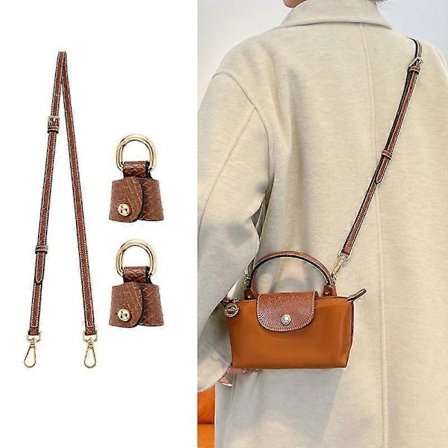 Laukun nahkahihna Longchamp Universite Mini -laukkuun Olkahihna Uusi harmaa Mini -laukku Reiätön muokkaustarvike