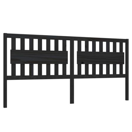 Vidaxl Sänggavel Svart 205,5x4x100 Cm Massiv Furu Svart