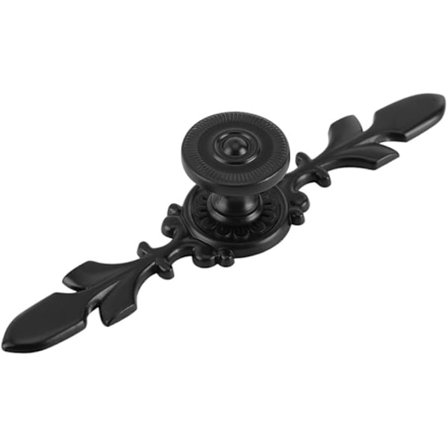 Et sæt med 4 dørhåndtag i vintage-stil (sort) til hjemmemøbler, skuffer, garderober, skabe, sorte skabsbagstykker med skruer