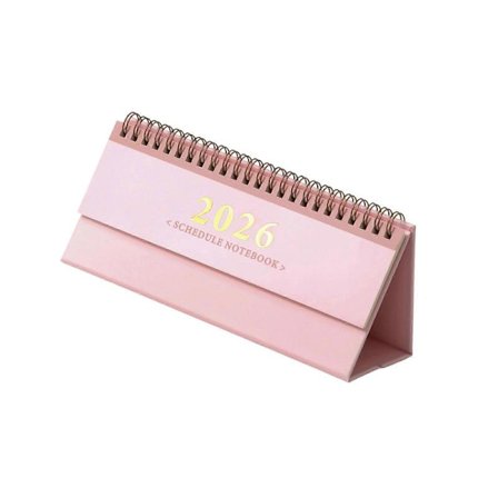 Stående Kalender 2026 Kalender Skrivebordskalender Dobbel Wire Binding Husholdningskalender for Skole Rød