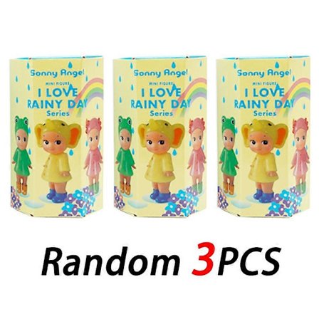 Sunny Angel Minifigur I Love Rainy Day Series Leke for Jenter - Mystery Blind Box Frosk & And Gul