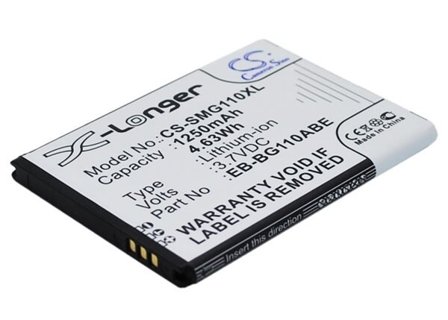 Batteri til SmartPhone, Mobil til Samsung SM-G110, SM-G110B, SM-G110H og andre.
