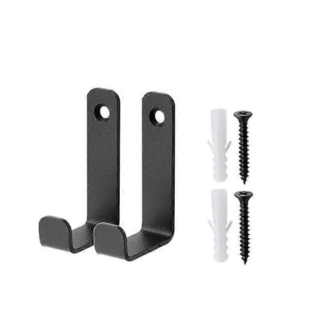 [COQQ] 2 kpl Tukevia Seinäkoukkuja, J-koukku autotalliin, Musta Universaali Ruuvikoukku, Tukeva Ruuvikoukku, Autotallikoukku, Seinään Asennettavat 