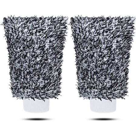 Mikrofiber Bilvask Vask Handsker Rengøringsudstyr Svamp, 2 Sæt Professionelle Ingen Ridser Polering Rengøringshandsker