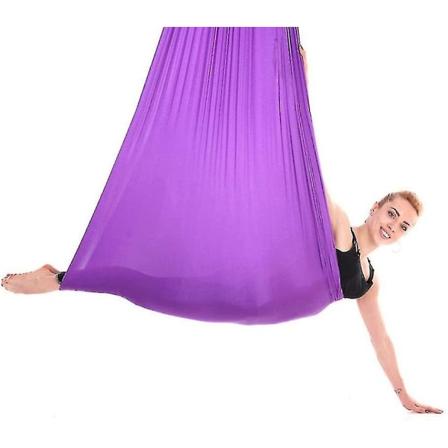 Aerial Yoga Therapy Gyngesæt & hængekøjesæt til fleksibilitet og smertelindring Purple 100*280CM