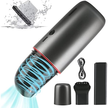 Handhållen dammsugare, 6000pa sladdlös handhållen dammsugare för våta och torra bilar med tvättbart filter, snabbladdande dammsugare, bärbar Va