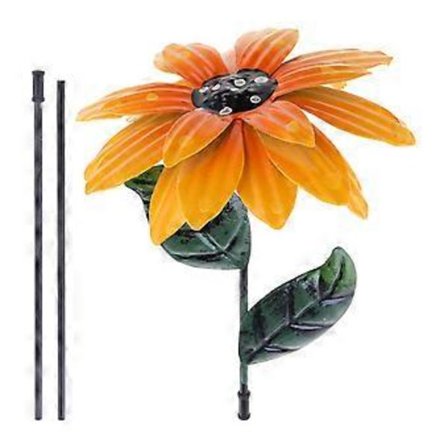 3D Blomster Hage Stake Dekorasjoner Metall Blomster Stake Utendørs Hage Plen Ornament Blomsterpotter Pinne Bakke Innsats Hage Gul