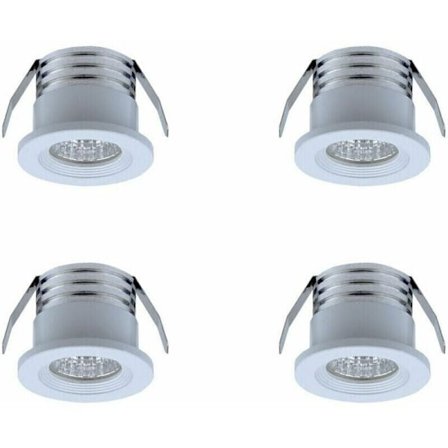 Sett med 4 mini LED downlights, 3 W, varmhvit Hvit.