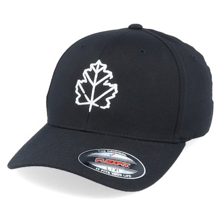 Iconic - Zwart flexfit Cap - 3D Maple Leaf Black Flexfit - Wild Spirit @ Hatstore
