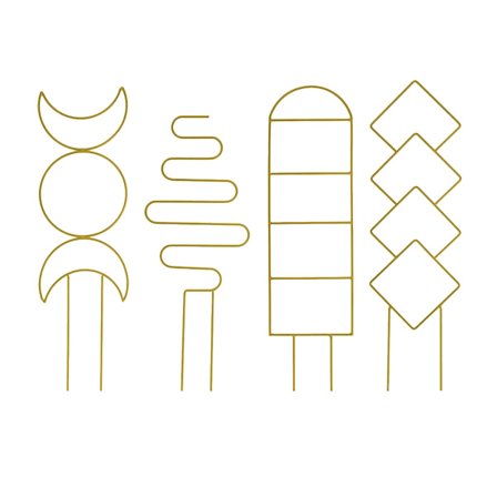 4 stk Geometri Metal Plant Trellis Indendørs potteplante voksende klatrestativ