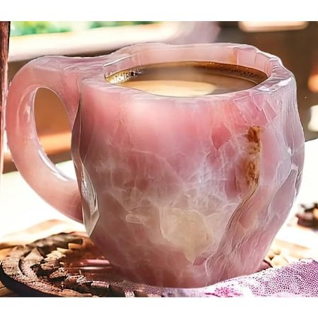 Mineral krystal kaffekop, flerfarvet kaffekop med håndtag, elegant krystalgave til hjemmet og kontoret