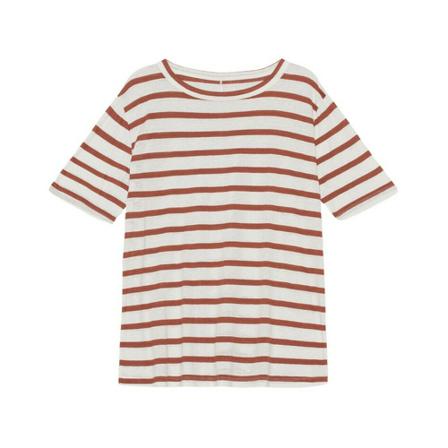 Moshi Moshi Mind, Peaceful Tee Stripe Wit, Dames, Maat:M,Viscose