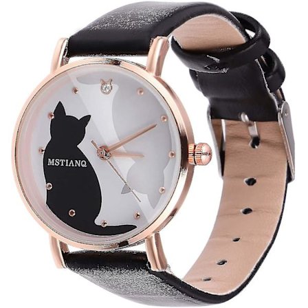 Tyttöjen kellot - Söpöt sarjakuva kissakellot tyttöjen kvartsikellot naisten kellot analoginen kvartsikello