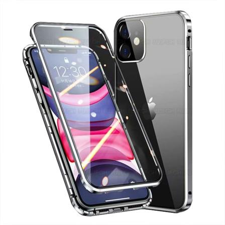 TG iPhone 12 - Magnetisk Dobbelt Skal FLOVEME Sølv