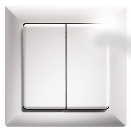 Eltako 30000595 Tryckknapp termoplast, halogenfri Vit, blank, obehandlad, Strömbrytare & vägguttag