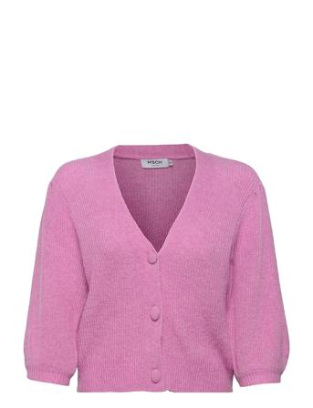 Ziga Zenie Rib 2/4 Cardigan Strikkegenser Cardigan Rosa MOSS COPENHAGEN