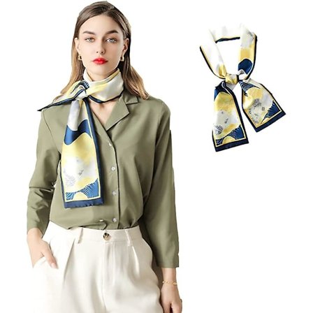 Dam Silke Scarf Vintage Brev Tryck Silke Scarf Turban Hästsvans Liten Silke Olaof Scarf