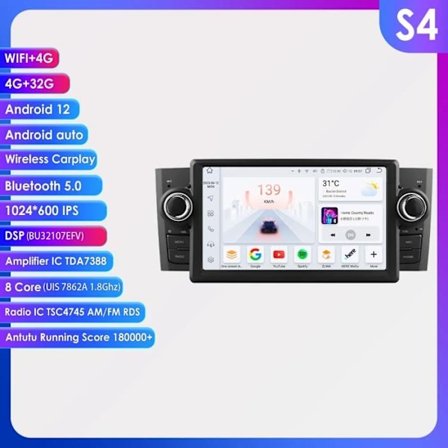 4G+32G Android bilradio 2din til Fiat Grande Punto Linea 2007-2012 Multimedievideoafspiller Stereo GPS navi Carplay