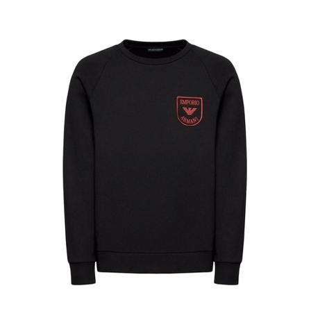 Emporio Armani Patched logo cotton sweatshirt Sort, Herre Sweatshirts