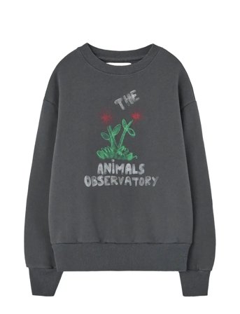 THE ANIMALS OBSERVATORY Flowers Dark Frey Bear Sweatshirt - Grey - 10 Y