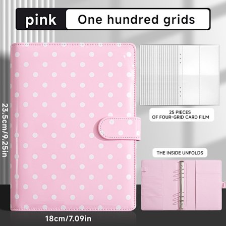 A5 Polka Dot ATC Kort Opbevaringsboks + 30 Kort Indsatser