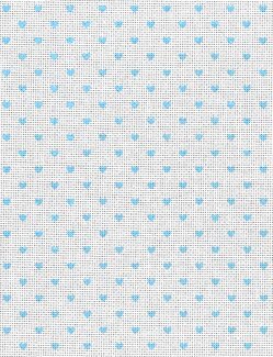 Stof Aida hvid/blå hjerter 5,4 - 38x38 cm - Duftin