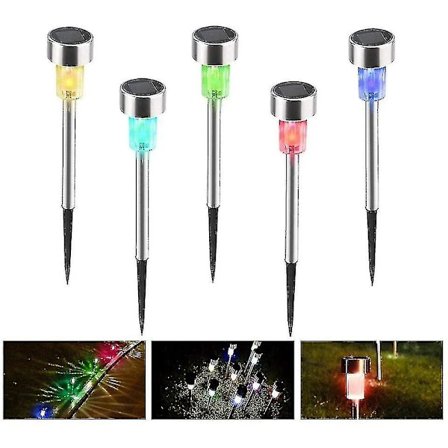 Trådløse solcellelamper for utendørs bruk, LED-hagedekorasjon, solcellebelysning - 5-pakning, 6 farger