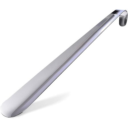 Metallisk Skohorn med Långt Handtag, Bärbar 12" Lång Skohorn, Lätt att Ta med på Resan, Skohjälpsstav i Rostfritt Stål för Kvinnor, Män, Seniorer