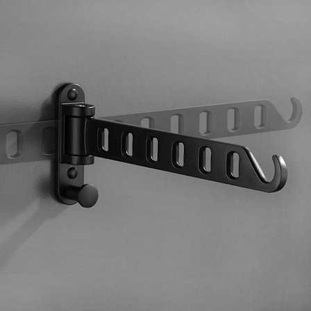 Sammenleggbart tørkestativ Veggmontert teleskopisk klesstativ svart[GKS]