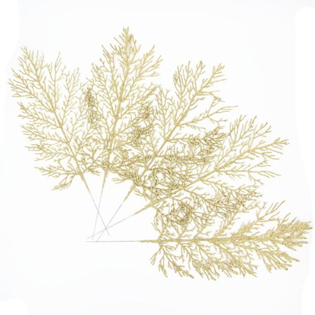 Kunstig filigran blade Julepynt 5-pack Guld