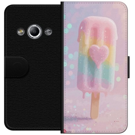 Kompatibel Tegnebogsetui til Samsung Galaxy Xcover 3 Glas med Hjerte - Pastelfarver i Smeltende Stil, Sød og Romantisk Design med Sommerfornemmelse