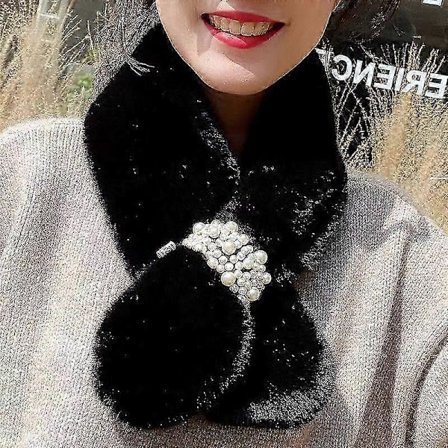 Vintervarmt skjerf for kvinner, mykt plysj halsplagg for alle årstider