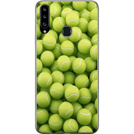 Kompatibel Mobilcover til Samsung Samsung Galaxy A20s Mønster af grønne tennisbolde i høj detalje, sporty motiv med gentagende tekstur og stærke f