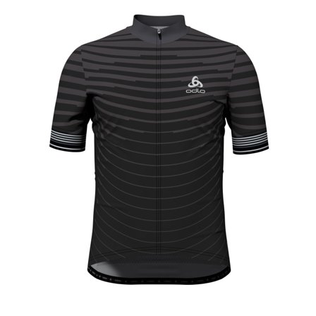 Odlo Men's Stand-Up Collar Zeroweight Ceramicool Men Short sleeved fitness sweater Black S