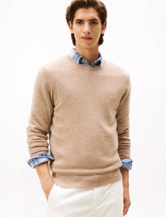 Tommy Hilfiger Dc Cashmere C Nk - Brown - XXL