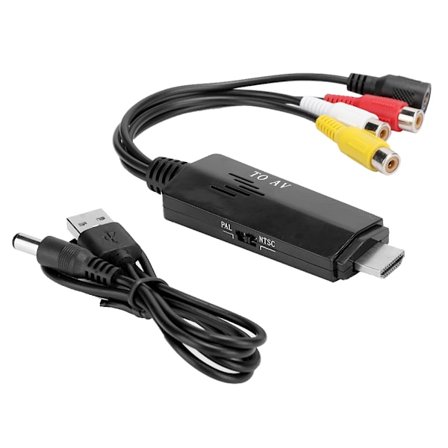HDMI til AV-konverteradapterkabel for TV VHS VCR DVD-spiller