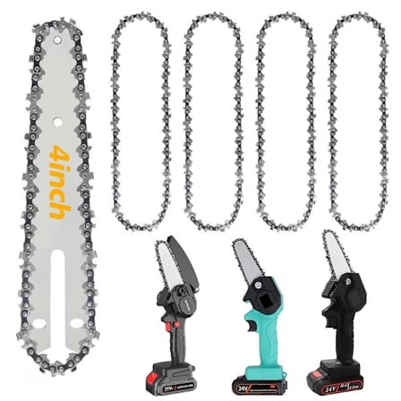 4 kpl 4/6/8" teräksisiä sähkömoottorisahan ketjuja - Vaihtotarvikkeet