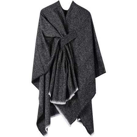 ING Dame skjerf, elegante strikkede sjal, åpne kapper, skjerf, tepper, cardigans og høst/vinterfrakker