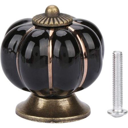 4 stk. keramiske skapknotter 40 mm vintage gresskar skap møbel