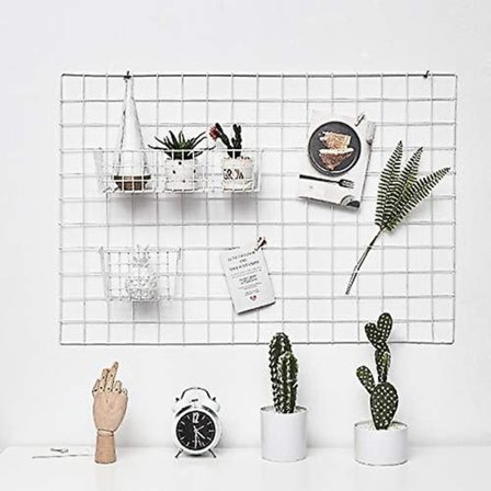 Nättrådshängare Multifunktionell Metallvägg Gallerplatta Tillbehör Monterad Korg