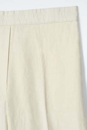 COS Lniane Spodnie Z Prostymi Nogawkami in Żółty