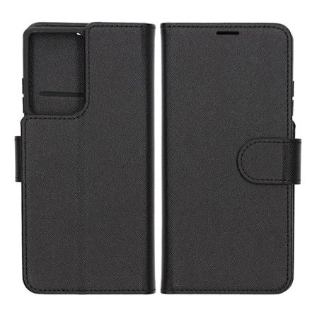 Flip Stand Leather Wallet Case For Motorola Edge 50 Fusion 5G Black