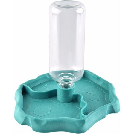 Matelijan Vesiautomaatti, 2 in 1 Ylivuotosuojattu Ruoka-automaatti, Muovinen Ruokakuppi Kilpikonnalle Gekolle - Sininen