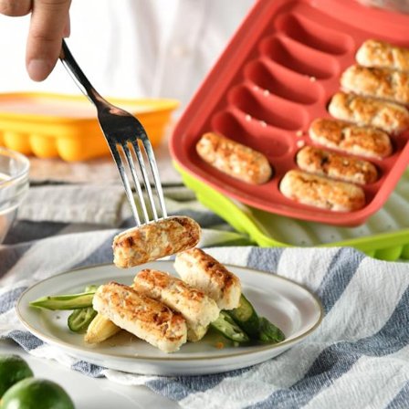 2 stk. Pølse Hotdogs Silikone Bageform, DIY hjemmelavet Hamburgerpande Pølse Hotdogs Form Isbakke Slik Gelé Chokoladeform Køkken Bageværktøj