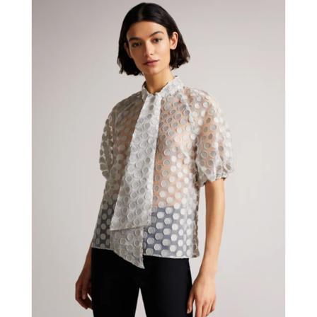 Ted Baker, Blouse Wit, Dames, Maat:L,polyester