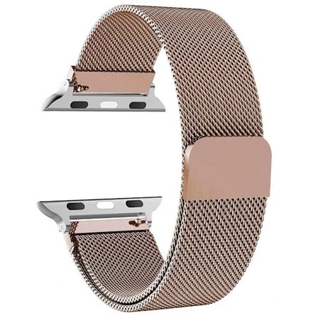 Milanese løkke rem til Apple Watch band 44mm 40mm 45mm 49mm 41mm 38mm 42mm 44 mm Armbånd iwatch Series 9 3 6 5 SE 7 8 Ultra 2 Rose gold Rose gold