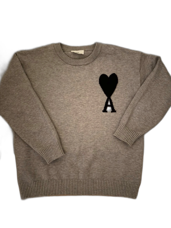 Grå stickad tröja från Ami Paris